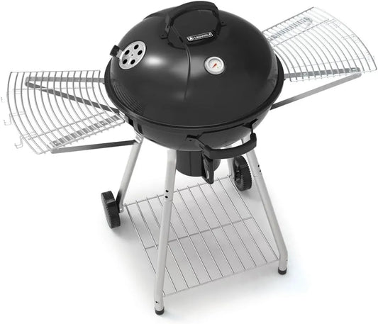 Four électrique à pizza, 55 cm, pierre incluse, Ø55 cm, Barbecue au charbon + four à pizza, thermomètre, régulation air, cuisson polyvalente, robuste