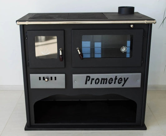 Cuisinière avec four, LUx, PRAKTIK, Poêle à bois cuisinière four avec verre PROMETEY 11 kW - PRAKTIK - LUx