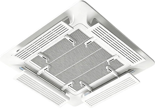 Produit 56×14, Déflecteur Climatisation Plafond Lot de 4, 5cm, Réglable à 180° avec Coton Absorbant pour Cassette 4 Voies