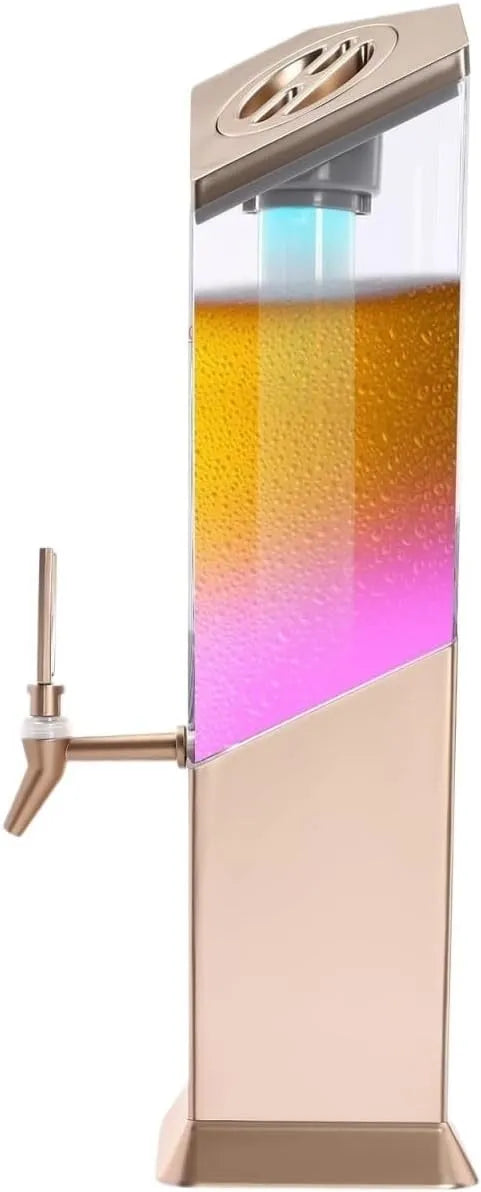 Robinet de cuisine, Rose Gold, Distributeur Alcool Eau Distributeur De Boissons À Tour De Bière avec Robinet Et Tube À Glaçons Distributeur De Boisson