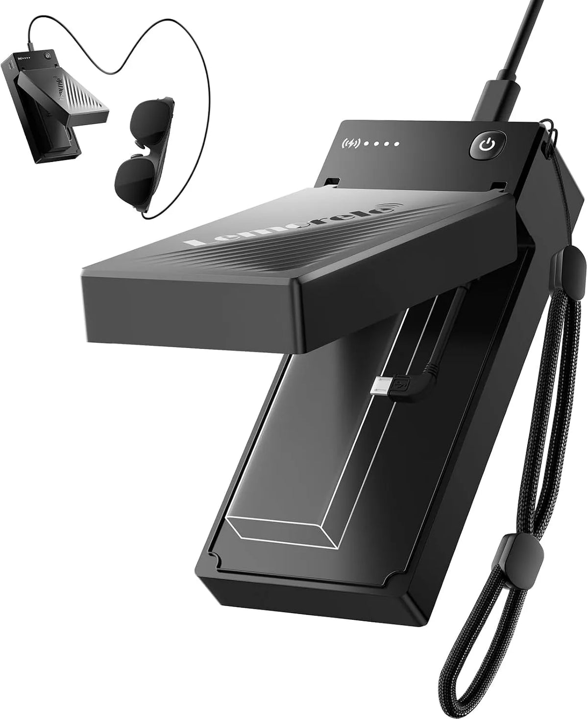 Moniteur, HDMI, USB, compatible avec les lunettes AR, xreal Air, Rokid, Adaptateur Lemorele HDMI vers USB-C avec batterie intégrée de 5000 mAh pour le