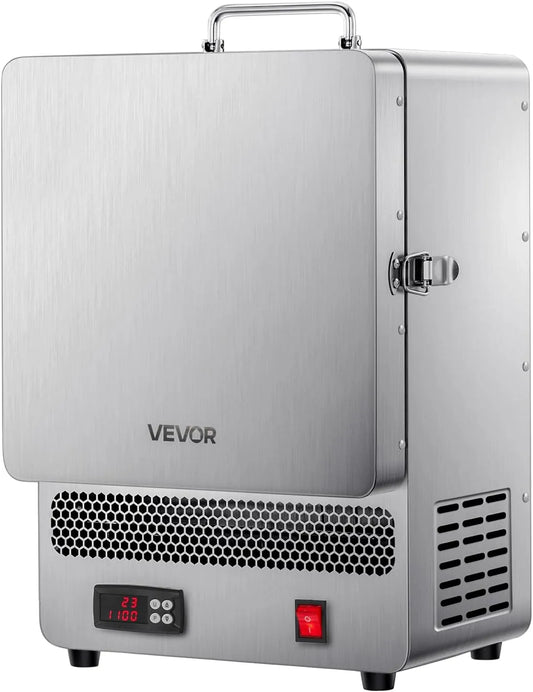 VEVOR Four électrique, 1500 W, acier inoxydable, température 1200 °C, trempe des métaux, pour coulée de cire, bricolage d'argile, glaçage sur poterie