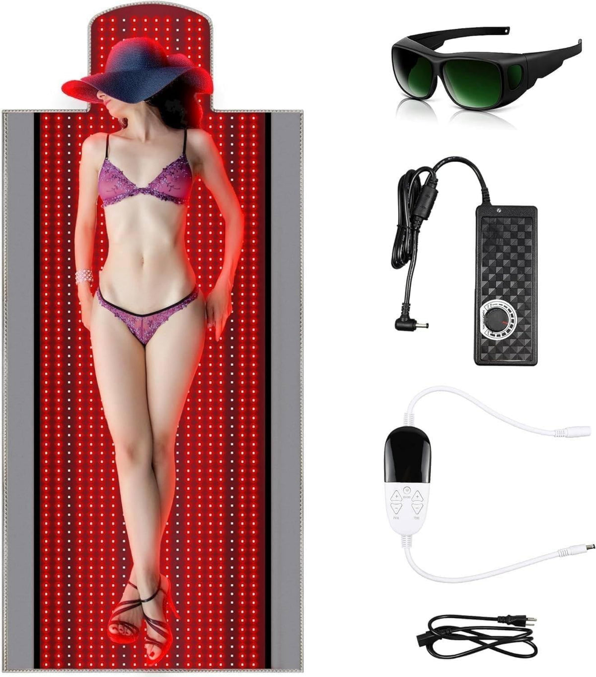 Appareil de luminothérapie rouge - affichage LED, 1370 LED