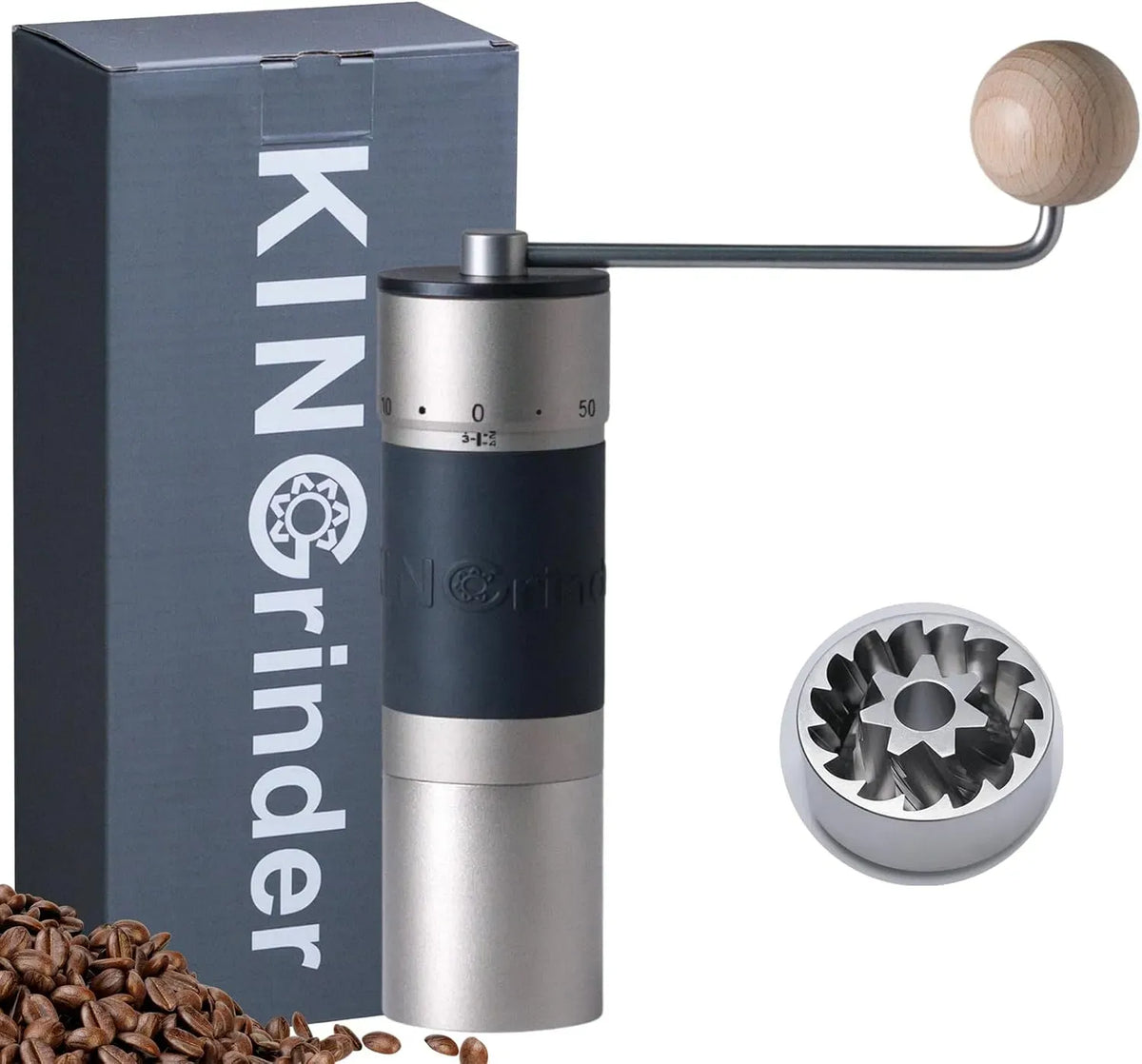 moulin, acier inoxydable, pour différentes méthodes comme le pour-over et l'espress