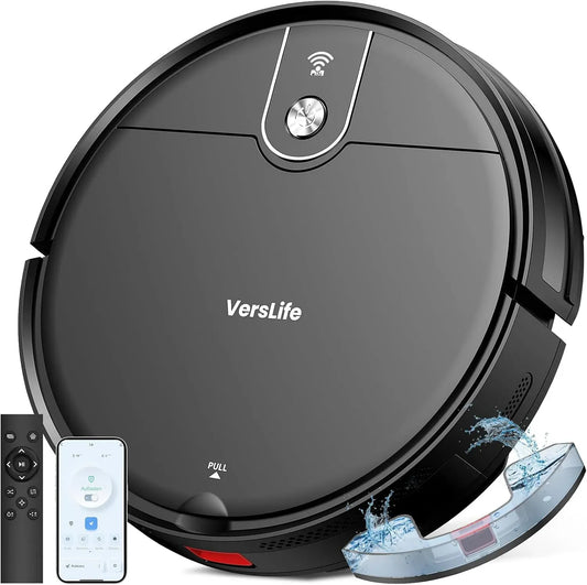 Robot aspirateur, application, aspirateur robot, VersLife Robot aspirateur Laveur avec contrôle Via Application