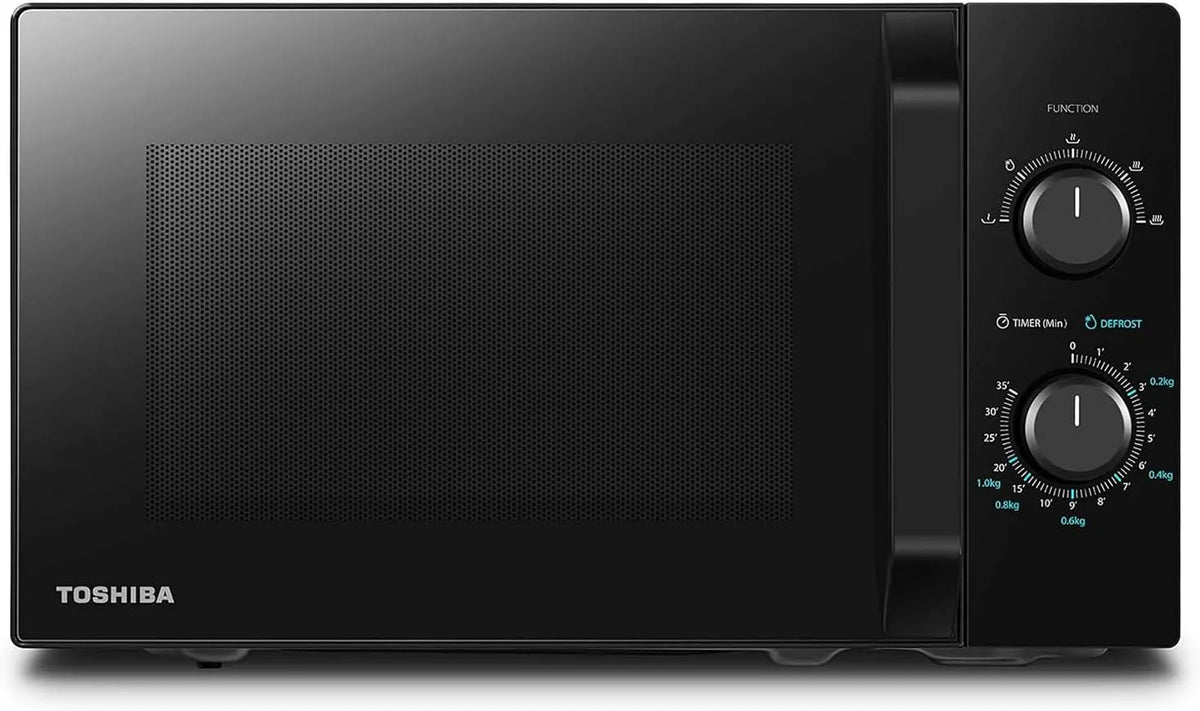 Toshiba MW2-MM20P Micro-ondes, 20 L, 700 W, éclairage LED, décongélation, four micro-ondes, noir, 5 Niveaux de Puissance, 700W
