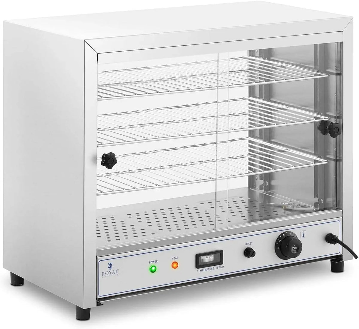 RC-WC001 3 Grilles De 56,6 x 30 cm, Catering Vitrine Chauffante Présentoir Chauffant De Maintien Au Chaud À Poser, 1 000 W, 85 °C