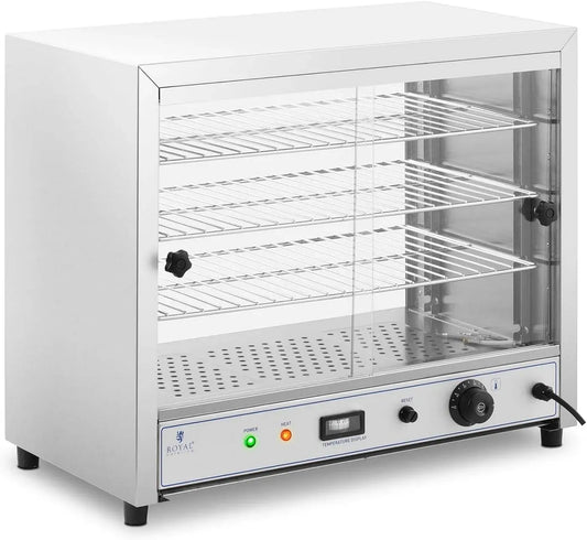 RC-WC001 3 Grilles De 56,6 x 30 cm, Catering Vitrine Chauffante Présentoir Chauffant De Maintien Au Chaud À Poser, 1 000 W, 85 °C