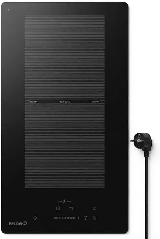Plaque à induction, 2 foyers, 3500 W, table de cuisson à induction, noir, BELDEKO Plaque Induction 2 Feux Flex 3500W Noir Mat - Marque Française