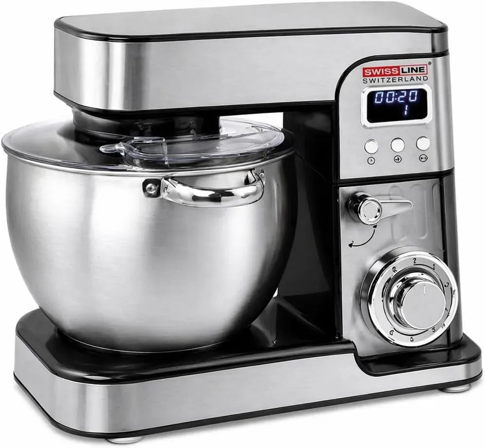 Robot de cuisine, 9 L, 2800 W, professionnel, acier inoxydable, 6 vitesses
