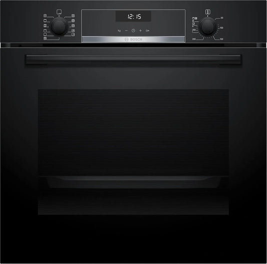 Bosch HBG557EB3 Four électrique, encastrable, effet 3D, écran LCD, noir, 10 recettes auto, Commande avec display LCD, Série 6, HotAir 3D, Nettoyage