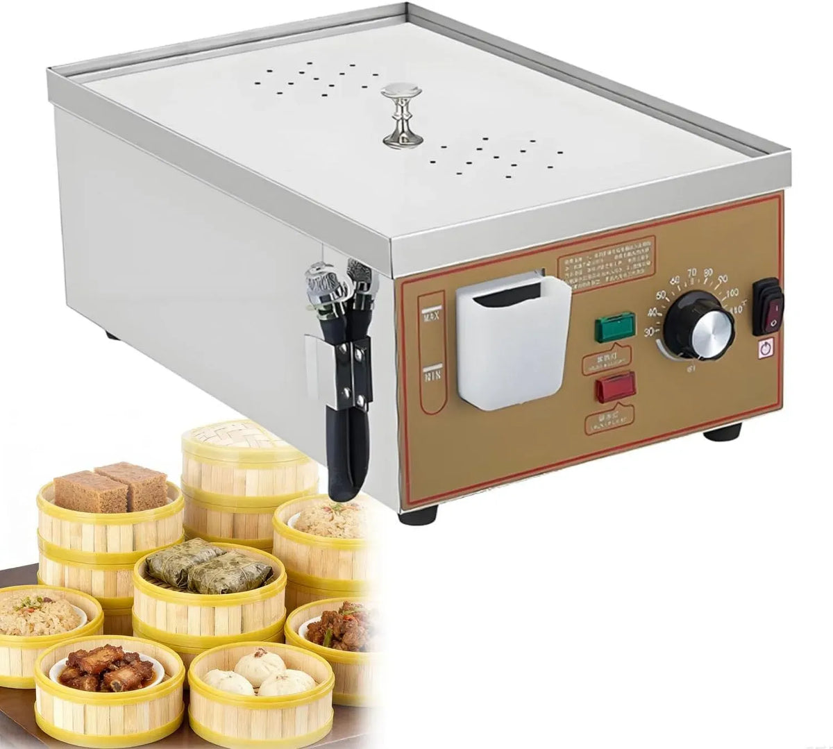 2Holes Machine à brioches, Cuiseur, 30 à 110 °C, vapeur, professionnel, fonction chauffante, pour Cuisine