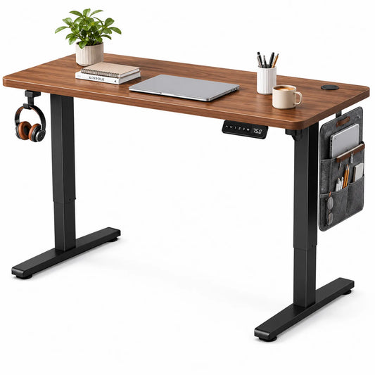 Bureau réglable en hauteur en bois et métal 120x60 cm