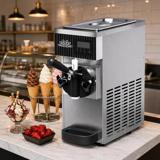 Machine À Glace, machine à glace et sorbet, machine à café électrique, 2,5 L, 450 W, 5 Kg, écran LCD, professionnel, argenté, pour Les Cafés