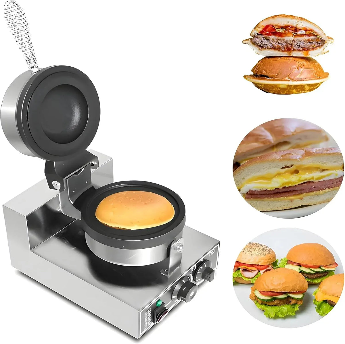 Machine à Burger, Presse, gril à panini et croque-monsieur, professionnel, pour Hamburgers