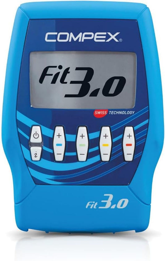 Electrostimulateur Musculaire EMS: commande via application, 999 Niveau x, 20 programmes, bleu, Compex FIT 3.0