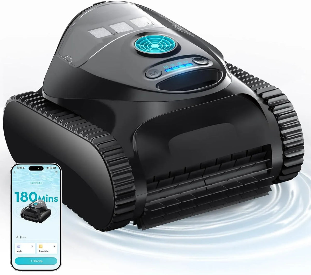 Aspirateur, bleu, 180 Min d'Autonomie, C1 Robot Piscine Fond et Parois, 7 Modes