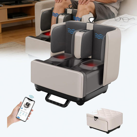 Appareil de massage – pour pieds et jambes, sur pied, commande via application, usage à domicile