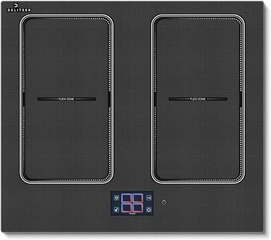 Plaque à induction, 60CM, 4 foyers, 7200 W, 220 V, table de cuisson à induction, tactile, encastrable, 2 Zones Flexibles, Écran Tactile TFT